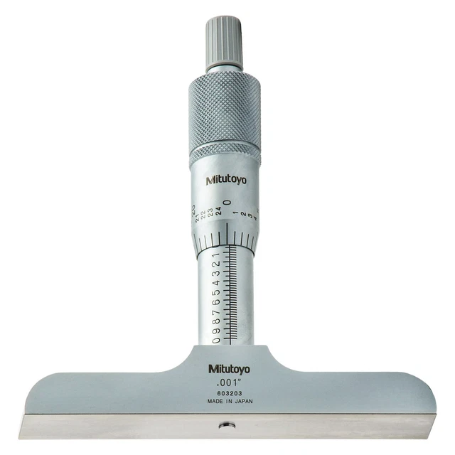 Mitutoyo 128-106 128 Series 0 to 1" SAE Mechanical Depth Micrometer