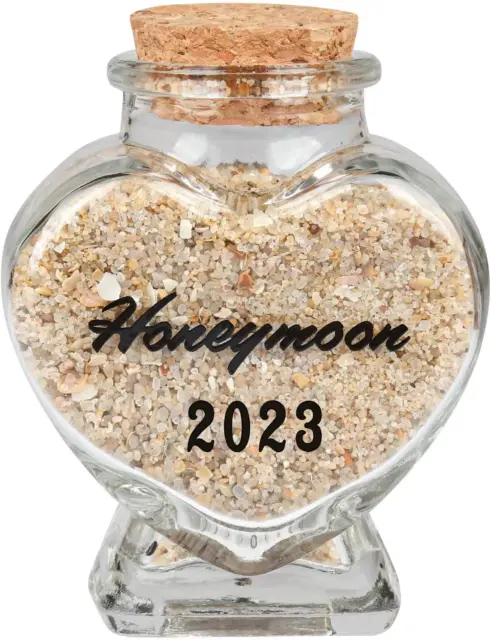 Honeymoon Keepsake Sand Jar 2023 - Honeymoon Gifts for Newlyweds Couple,Wedding,
