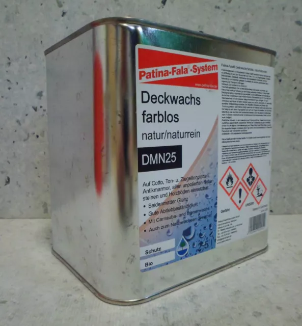 Patine Fala DFN25 Pont de Cire Incolore Nature 2,5 L pour Cotto Tonne &