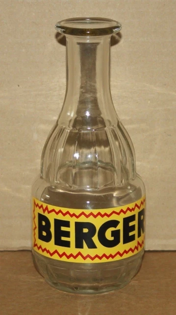 Antique BERGER glass decanter - bistro advertising item