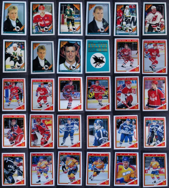 1991-92 OPC O-Pee-Chee Sharks & Russians Inserts Hockey Cards Complete Your Set
