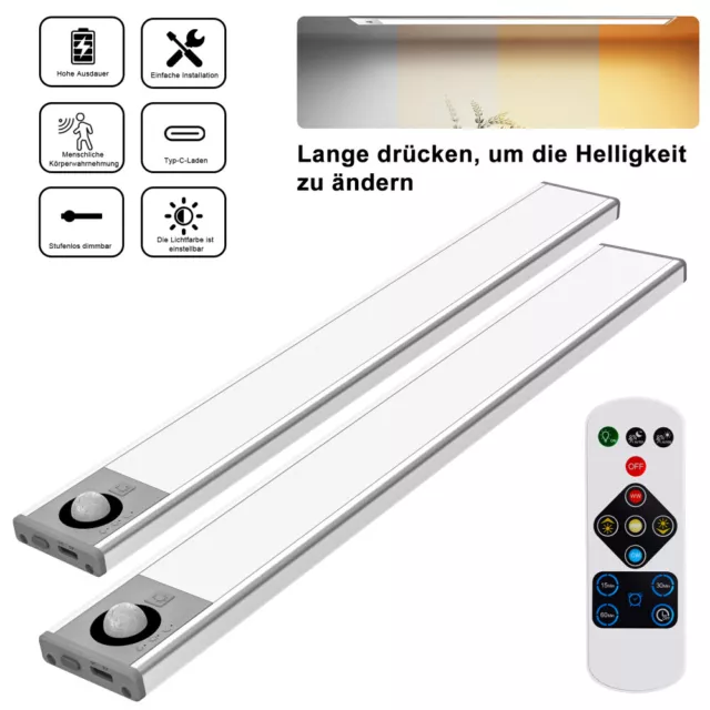 LED Lámpara Empotrada con Sensor Movimiento Barra Cocina Armario Nachtlamp 30CM