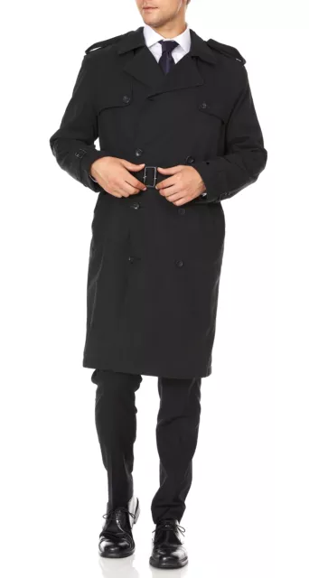 Adam Baker Men's Double-Breasted Belted Trench Coat All Year Round Raincoat