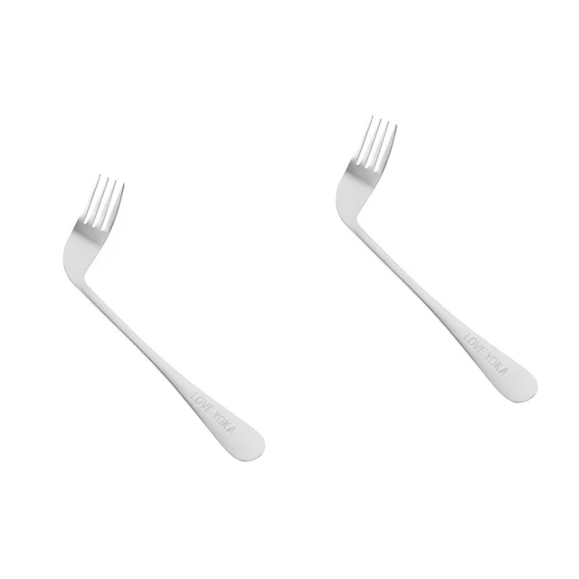 2x forchetta angolata angolata per anziani autoalimentata utensile curvo sinistra mano destra