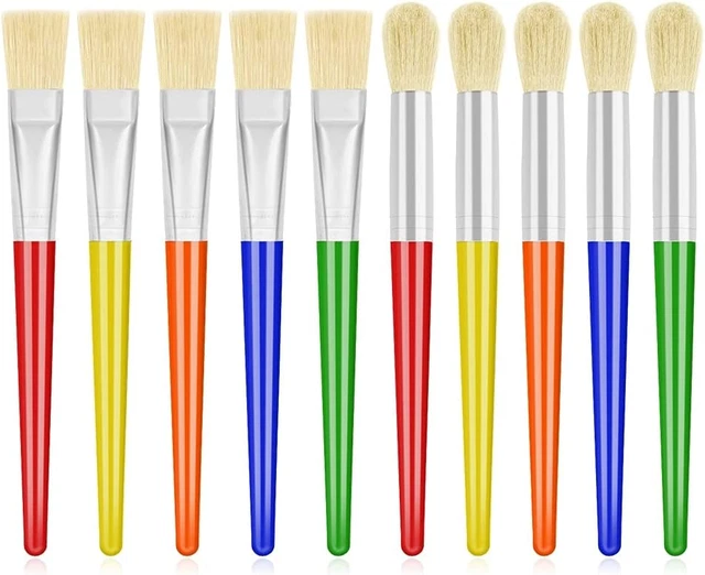10Pcs Paint Brushes for Kids, Anezus Children Paint Brushes Toddler Large Chubby