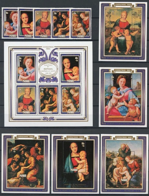 Niue 523-527 + Bl. 67-72 postfrisch Raffael, Kunst #JY492