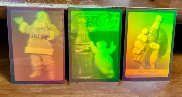 1995 Collect-A-Card Coca-Cola Super Premium - Mirage Hologram Insert Set 3 Cards