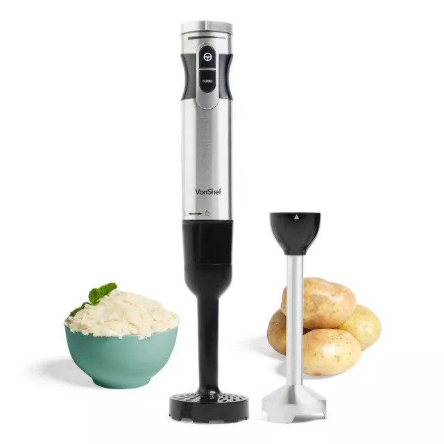 Electric Potato Masher Blender – VonShef Immersion Blender, 2 in 1 – 1000W