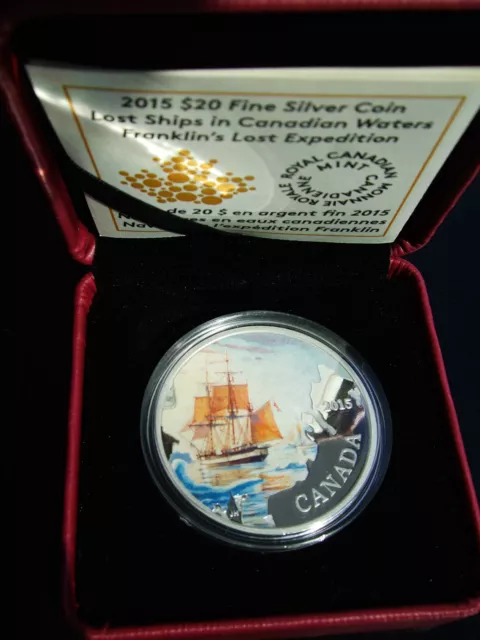 Canada 2015 1 oz. Fine Silver Coloured Coin Lost Ships: Franklin's Expedition 3