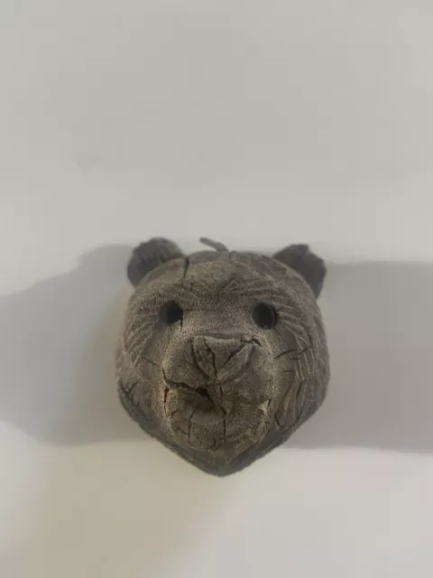 hand carved wooden bear head One Of A Kind Artwork