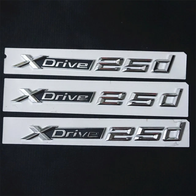 3X CHROME SILVER XDrive 25d Plastic Emblem Decal Sticker Badge F48 E83 ...