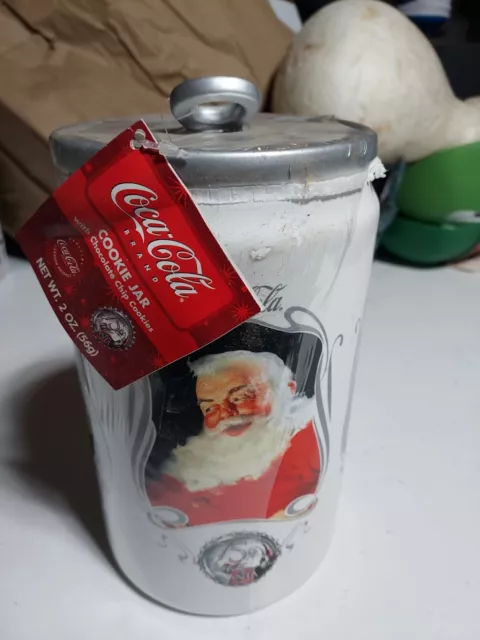 White Coca-Cola Can Cookie Jar Santa Canister 75th Anniversary Christmas Decor