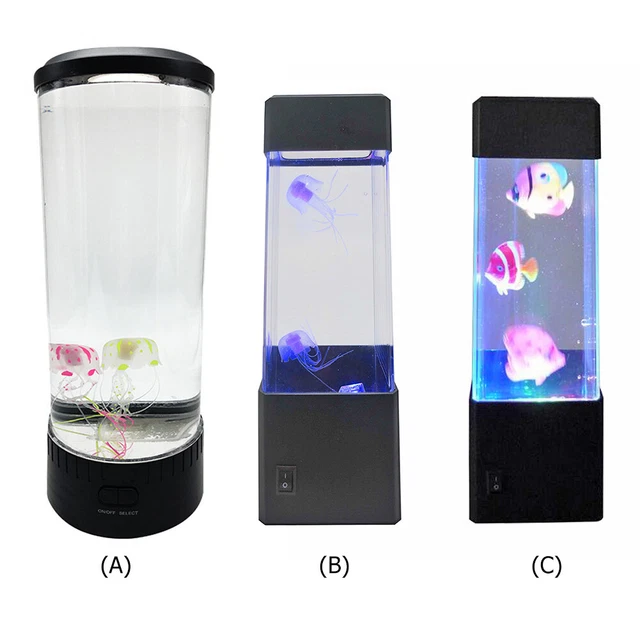 COLOR CHANGING TABLE Decoration Night Light Jellyfish Tank Aquarium LED