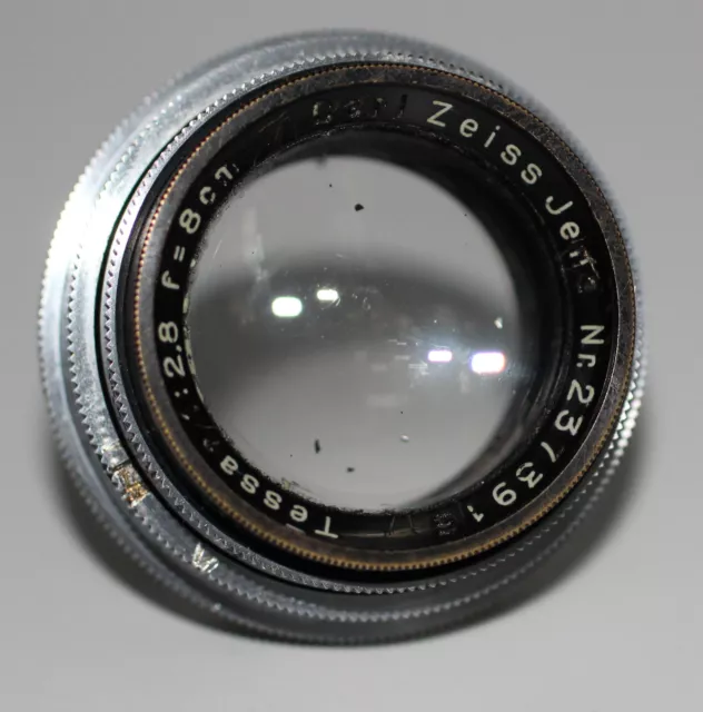 CARL ZEISS JENA Objektiv Lens TESSAR 2,8/80 f= 8cm für KORELLE Kamera