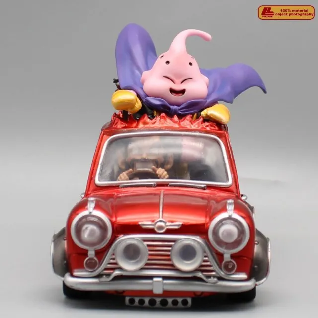 Anime Dragon Ball Z League Fat Majin Buu Satan Red Car Figure Statue Toy Gift