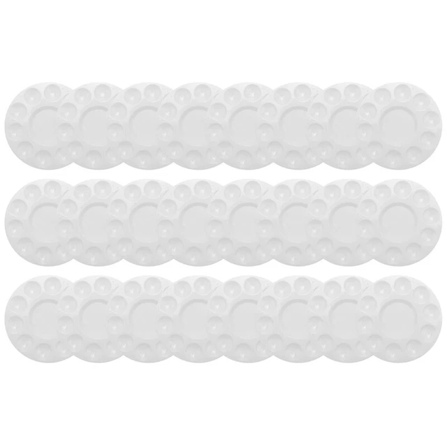 2X(24 Pezzi di Vernice Tavolozza Vassoio di Plastica per Bambini e Adulti per 2)
