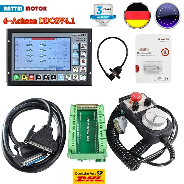 〖DE〗DDCSV4.1 Offline Controller 4 Axis CNC Motion Control 7" TFT PLC+ 100PPR MPG