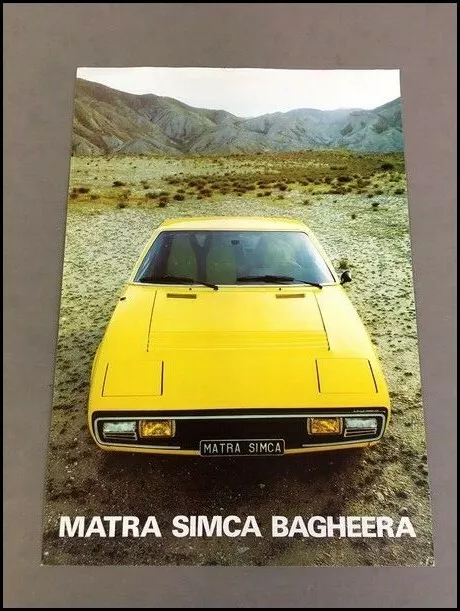 1975 Matra Simca Bagheera Original Vintage 1-page Car Brochure Leaflet Card