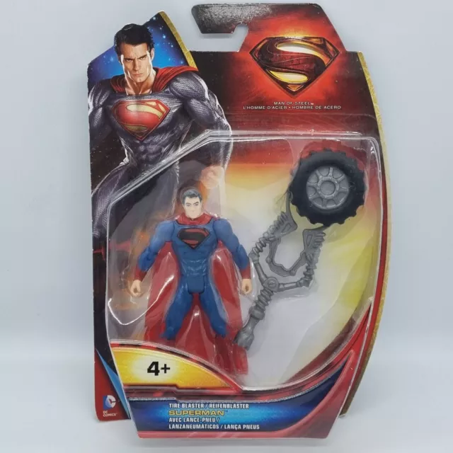 Superman Man Of Steel Tire Blaster Figure New