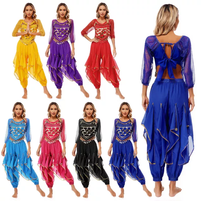 Abiti da donna costume spettacolo esotici abbigliamento da danza palcoscenico performance pantaloni harem 2