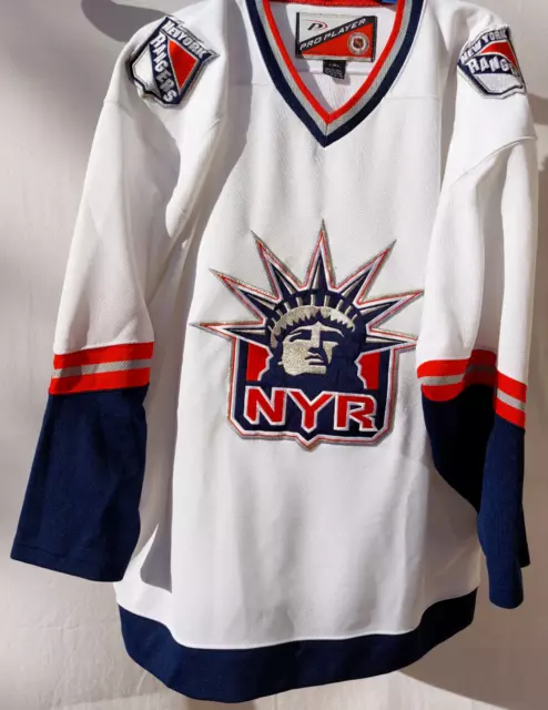 VIDEO _-_ XL mens New York Rangers jersey white pro player xl men liberty statue