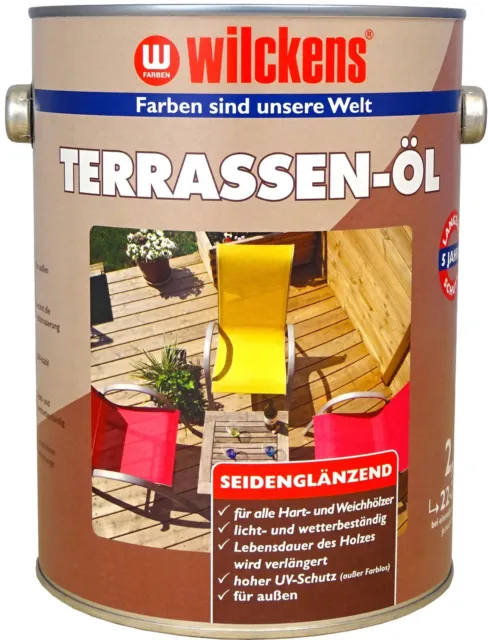 Wilckens 2,5l Terassen-öl Teca Madera Dura Cuidado Jardón Muebles de Exterior