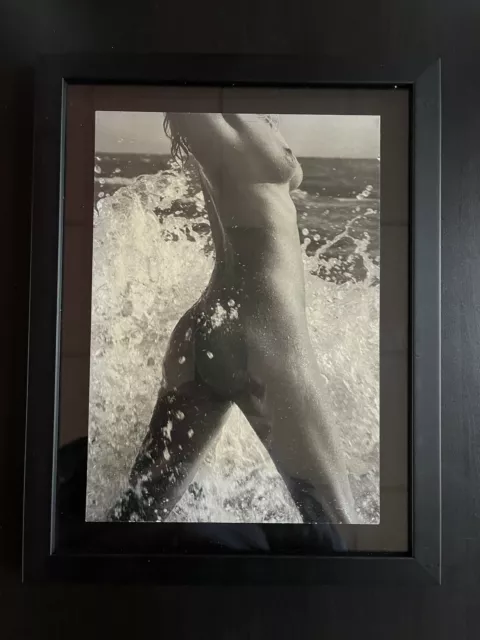 Rare curiosa grande photo nu féminin Belle Epoque femme nue noir et blanc