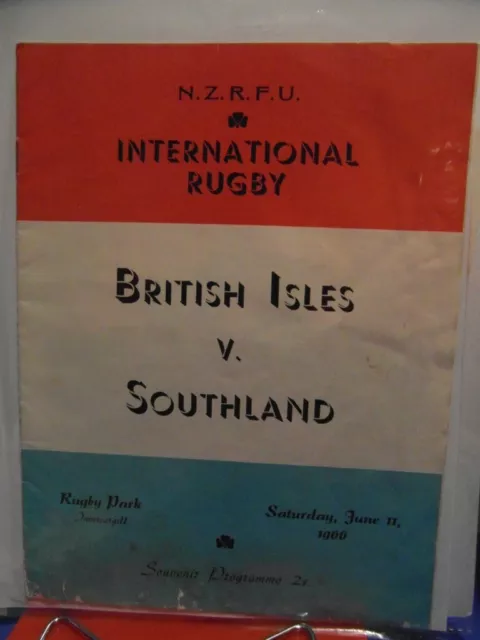 1966 Southland   V British Lions   Programme