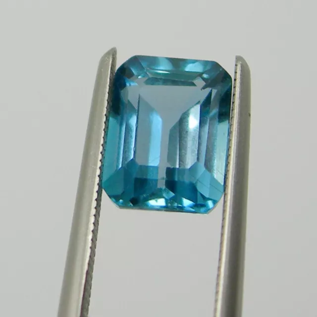 Emerald 8x6mm Cut London Blue Topaz Loose Natural Loose Gemstone, 2.10 carats