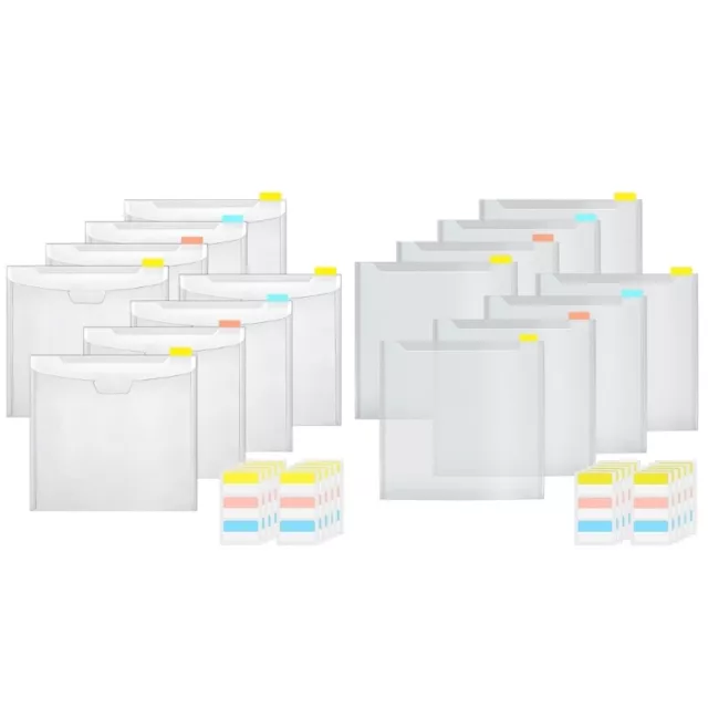 Bolsa de almacenamiento de papel para álbum de recortes con pestañas de índices pegajosos, organizadores de papel para álbum de recortes