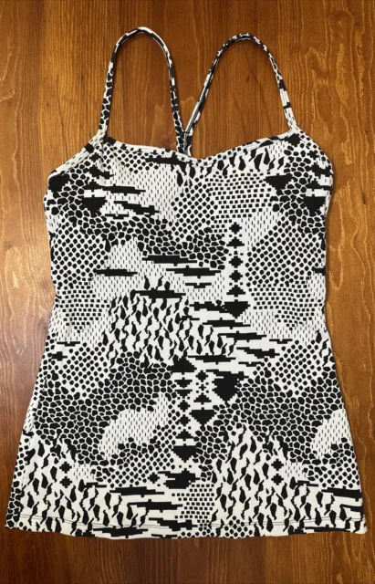 Lucy Yoga Siren Racerback Tank Top Women’s Size XS Black White