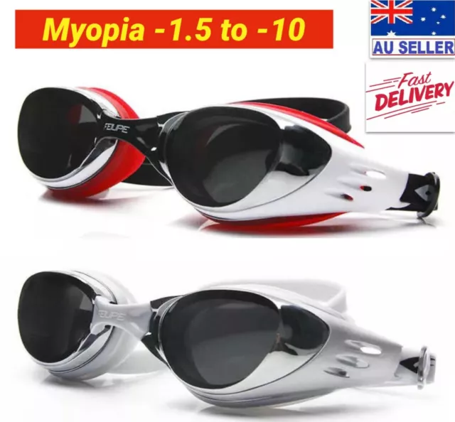 Prescription Myopia Swimming Goggles Anti-fog Adult Kids Quality -1.5 to -10.0