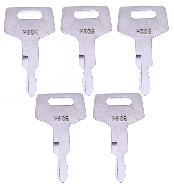 5 Ignition Keys H806 for Heavy Equipment - Takeuchi Hitachi Gehl New Holland