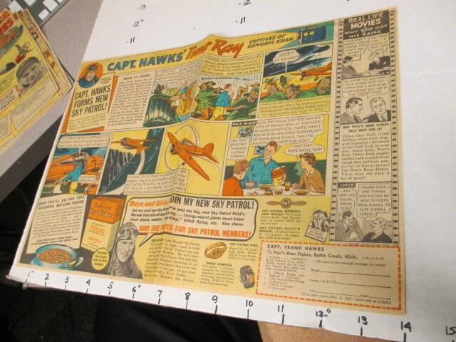 newspaper ad 1930s CAPT FRANK HAWKS cereal box premium club wings GENGHIS KHAN