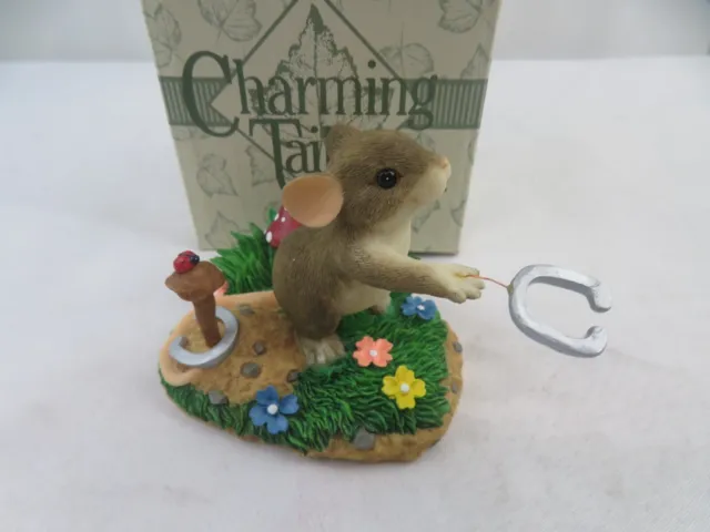 Fitz Floyd Charming Tails 83/106 Give Luck A Shot mouse figurine