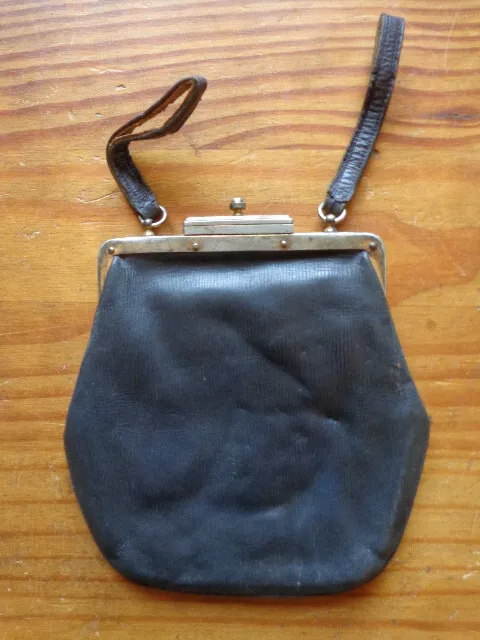 sac porte monnaie ancien de ceinture en cuir