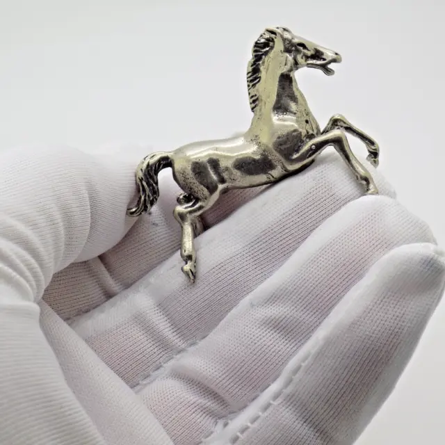 Vintage Italian Handmade Genuine Silver Prancing Horse Figurine Miniature