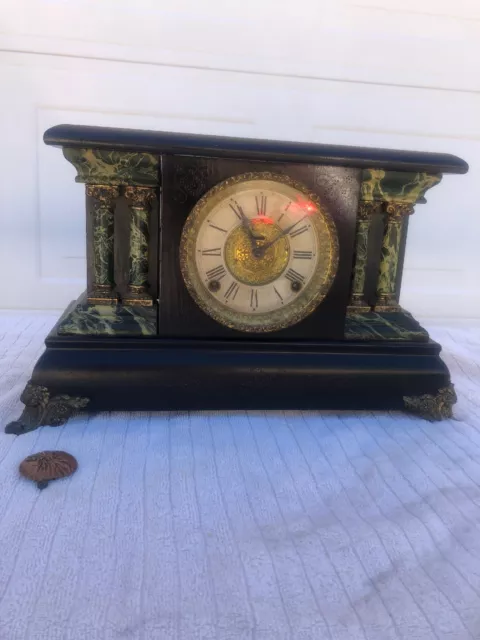 Antique E. Ingraham Co. Bristol, Conn. Column Mantel / Shelf Clock