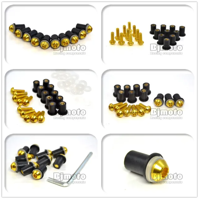 For BMW 10PCS Motorcycle Windshield Windscreen Bolts Screw Nut Fastener Kit 5mm