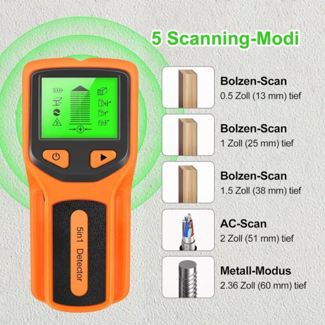 5in1 Metall WandScanner Kabelfinder StudFinder Metalldetektor Leitungssucher NEU