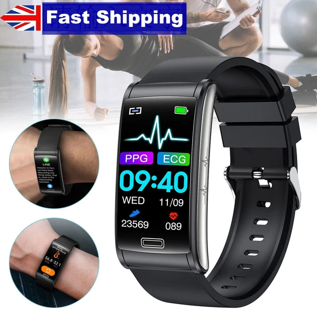 BLOOD GLUCOSE SUGAR Smart Watch Body Temperature ECG PPG Monitor