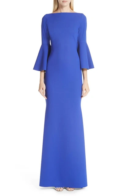 CHIARA BONI La Petite Rose Inchiostro Purple IVA Bell Sleeve Mermaid Gown 52 16