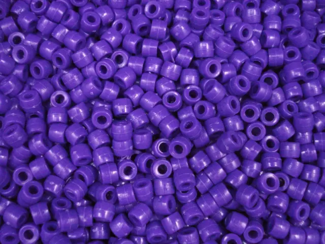 Pony Beads 500pc Opaque Purple 6x4mm DIY Jewellery Bracelets FREE POSTAGE