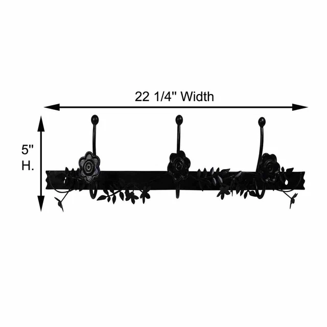 Decorative Triple Hook Black Rose Wrought Iron | Renovator's Supply 2