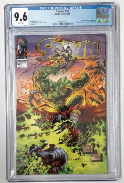 Spawn #52 1996 - CGC 9.6 WHITE - Savage Dragon Appearance - Image Comics