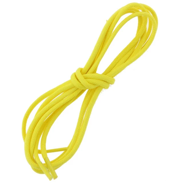 Les Lacets Français. Lacets ronds et épais. 3MM, Coton. Jaune canari.  -