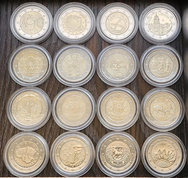 Commemorative coins 2 Euro - 2015-2023 All UNC (LITHUANIA FULL SET) - 16 coins