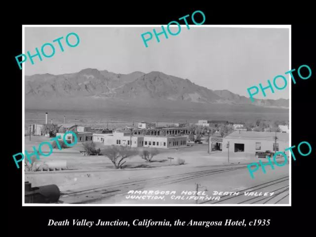 Old Large Historic Photo Of Death Valley Junction California Anargosa Hotel 1935