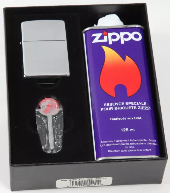 MECHERO ENCENDEDOR ZIPPO cromado pulido+piedras Zippo +media lata gasolina  Zippo EUR 44,00 - PicClick ES