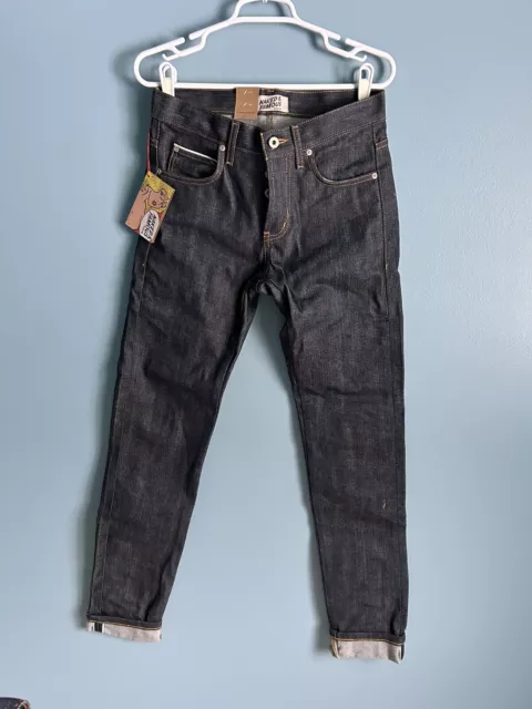 Naked And Famous Super Slim Guy Left Hand Twill NWT Raw Denim Jeans Men’s 29